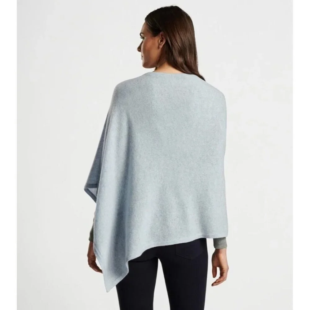 Peter Millar x Netjets Essential Cashmere Poncho Gray Womens Size OS Minimalist